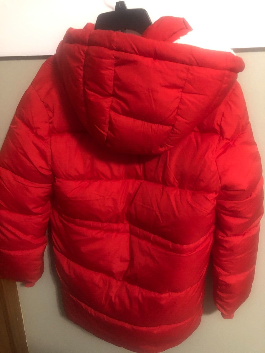 NWT GAP ColdControl Max Midi Puffer Jacket Coat, PURE RED SIZE S