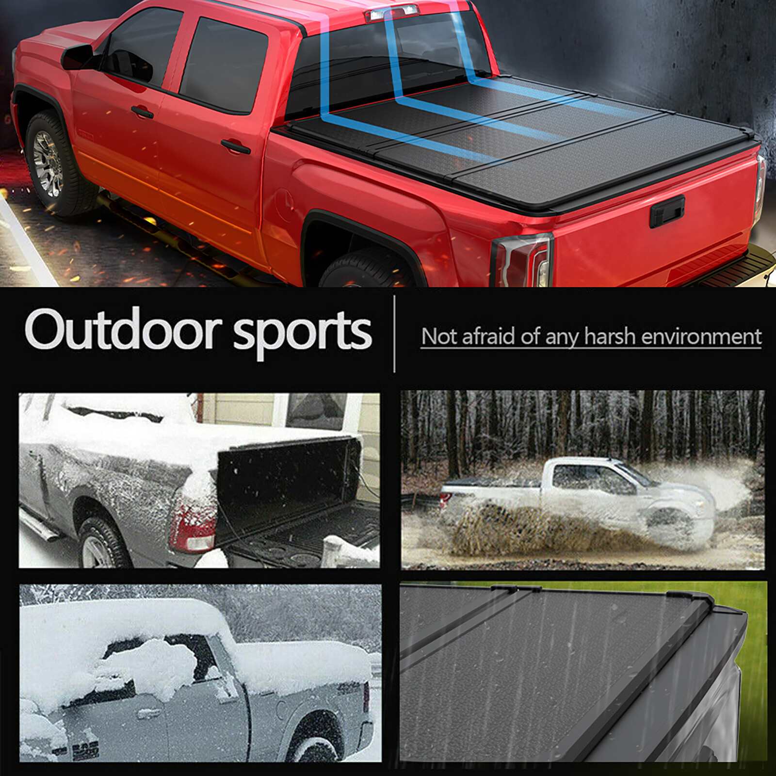 5.5FT 3Fold Hard Solid Truck Bed Tonneau Cover For 20092014 Ford F150