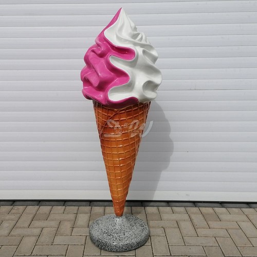 SOFTEIS ERDBEER VANILLE 138cm TOP EISWAFFEL EISTÜTE EISWERBUNG EISCAFÈ