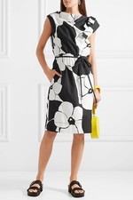 Marc Jacobs Cap-Sleeve Floral-Print Belted Cotton Dress w/ Bow ( Size 10  )
