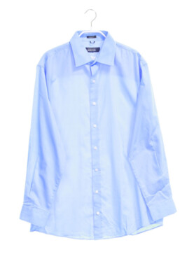KENNETH COLE REACTION shirt Stripes S sky blue wrinkle free