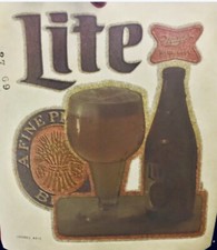 Original Vintage Miller Lite Beer Glitter Iron On Transfer
