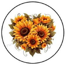 SUNFLOWER HEART ENVELOPE SEALS LABELS STICKERS PARTY FAVORS