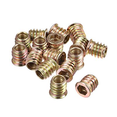 Uxcell Wood Furniture M6x17mm Threaded Insert Nuts Interface Hex Socket