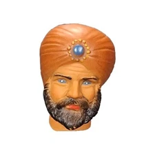 Vintage Zoltar Fortune Teller Doll Head Rubber/Plastic 3" Blue Eye's 