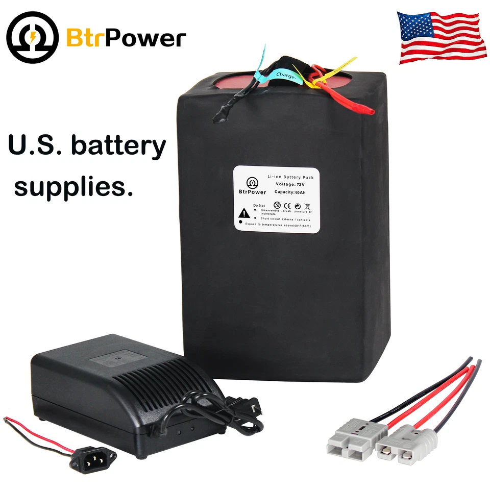 Batería Btrpower Ebike 48V Litio L-ion Lifepo4 72V 52V 20AH-60A para Scooter Foto 3 de 4