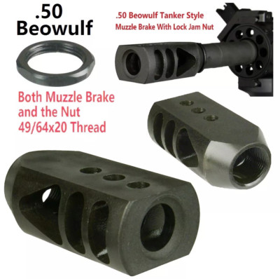 All Steel 49/64x20 Tanker Muzzle Brake Compensator .50Beo W 49