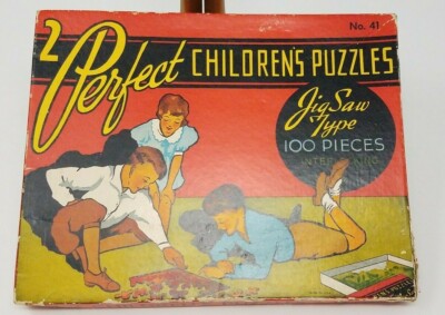 Vintage 2 Perfect Children's Puzzles Jig Saw Type Interlocking No