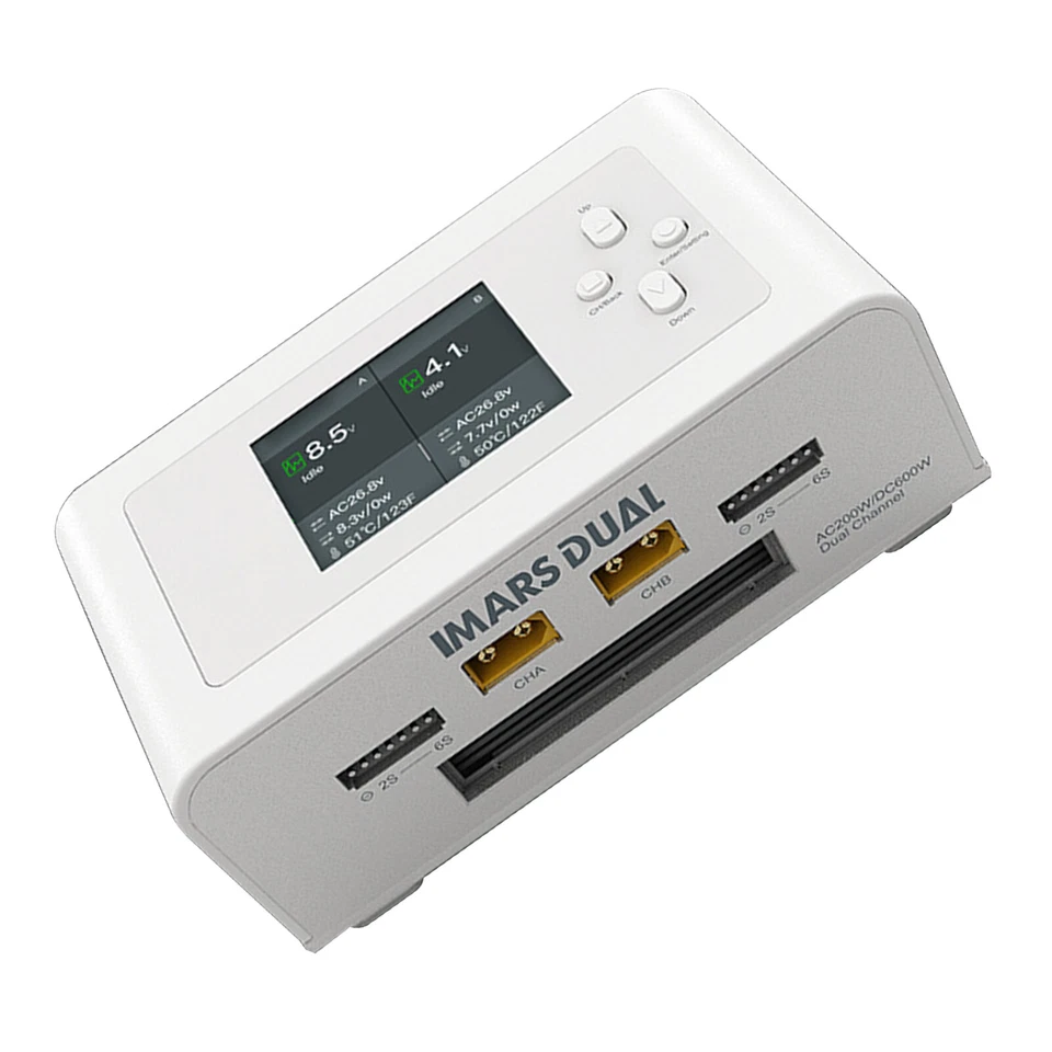 AC 200WV/DC 2*300W Dual Channel RC Lipo Battery Balance High-speed Charger White - Image 3 of 4