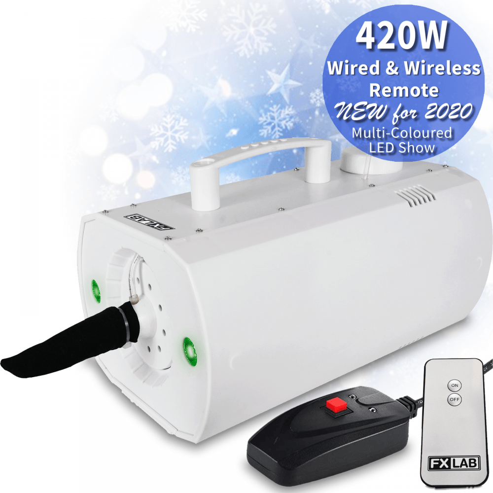 FX LAB Compact Snow Storm Machine Artificial Snowflake Generator 420w inc Remote