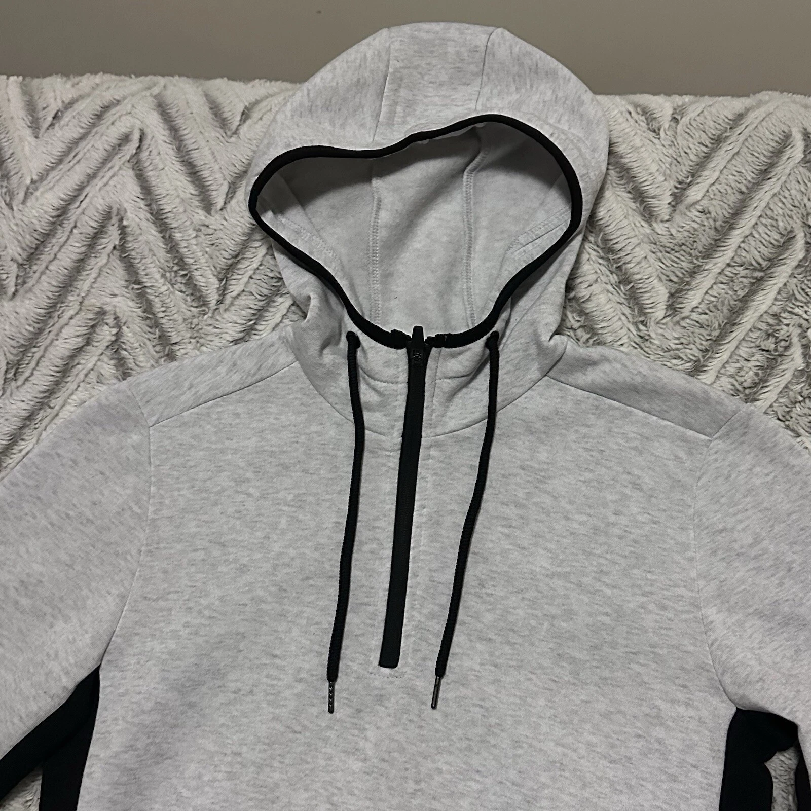 OFF WHITE RBX Felpa con Cappuccio Uomo Active Prime Contrast Fleece 1 4 Zip Felpa Offwhite Nera S