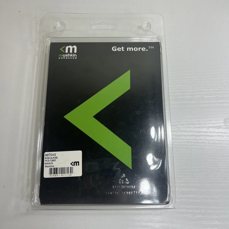 PC MEMORY - MUSHKIN BLACKLINE PC3 12800 1.5V 8GB (2X4GB) 997043 - New SEALED - Image 2 of 3