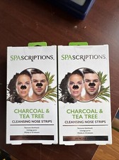 2 SPASCRIPTIONS Cleaning Nose Strips 18 32 Nose Strips Charcoal Tea Tree NEW