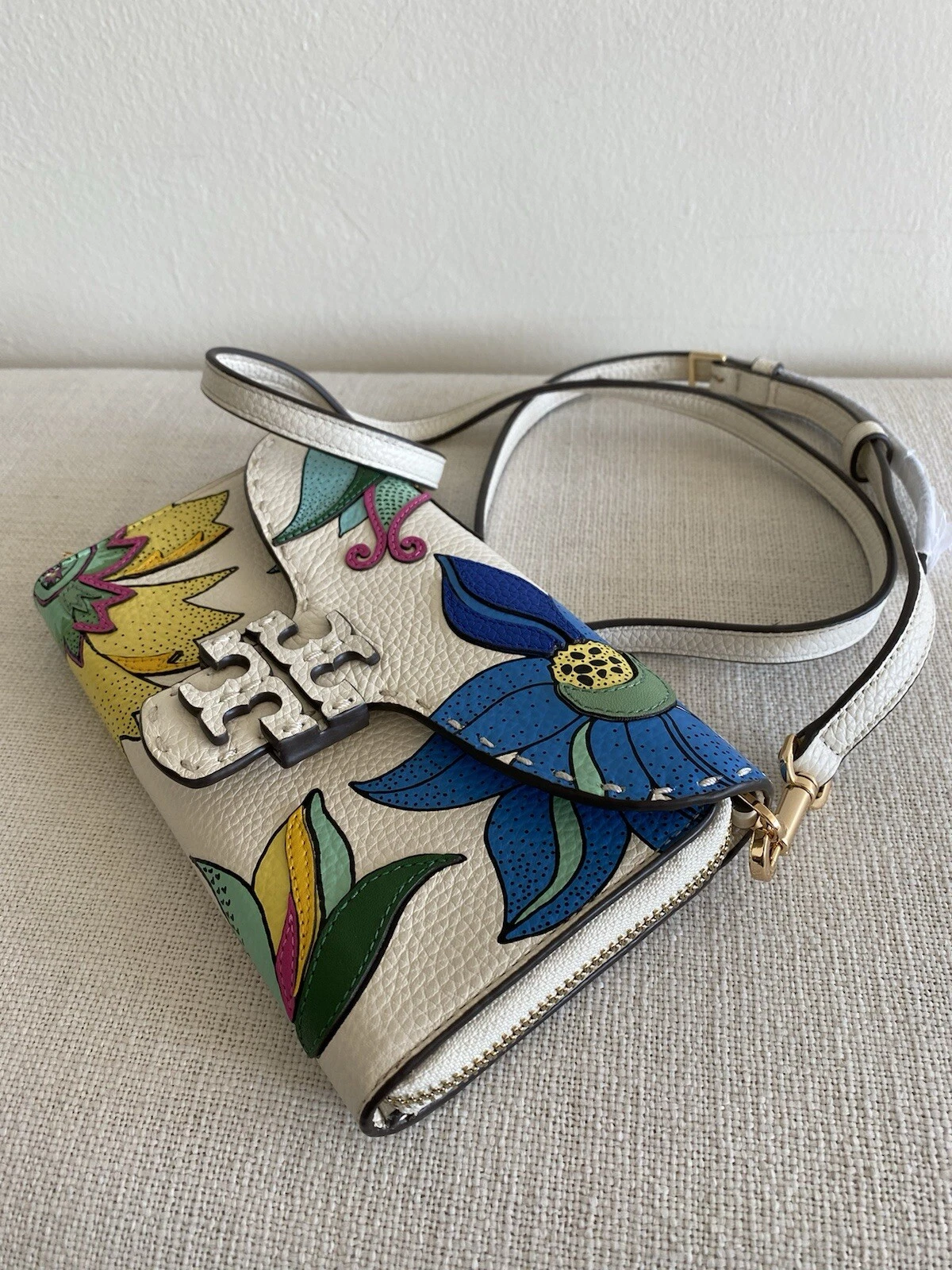 AUTENTICA BORSA A TRACOLLA TORY BURCH MC GRAW PORTAFOGLIO FLOREALE NUOVA CON ETICHETTE