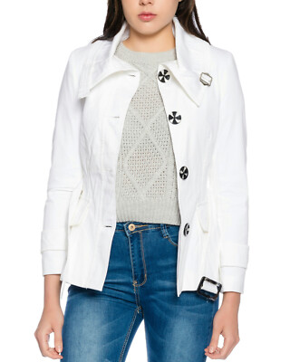 Damen Übergangsjacke Jacke Baumwolle Sweatjacke mit Knopf