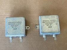 NOS PAIR Aerovox 4 uf 600v Bathtub Oil Capacitors TEST GOOD Vintage 1960s (Qty)