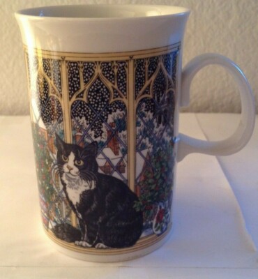 Dunoon Christmas Cats Glass Windows by Sue Scullard Coffee Cup Mug