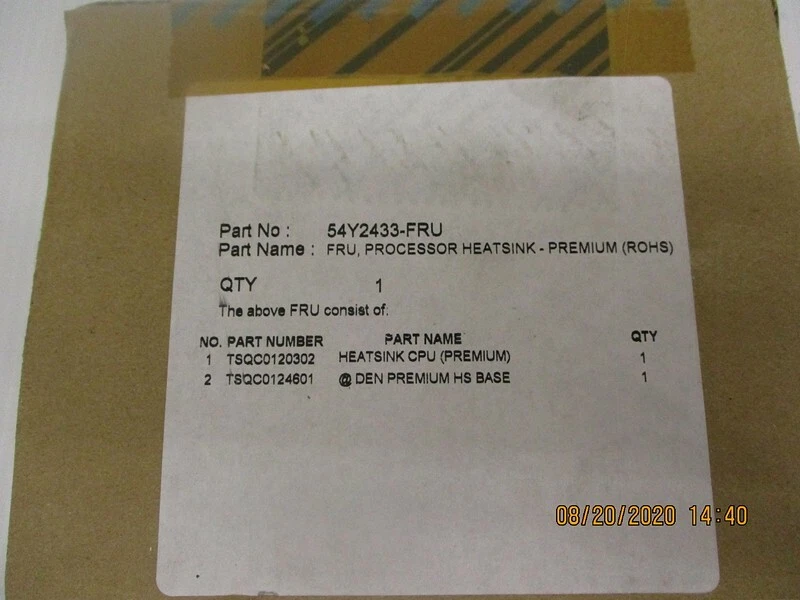 Open Box, IBM, 54Y2433, Heat Sink  - Image 4 of 4