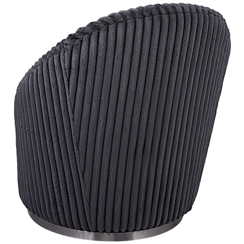 Uttermost 23599 Crue 28"W Stainless Steel Framed Chenille Chair - Gunmetal / - Picture 4 of 6