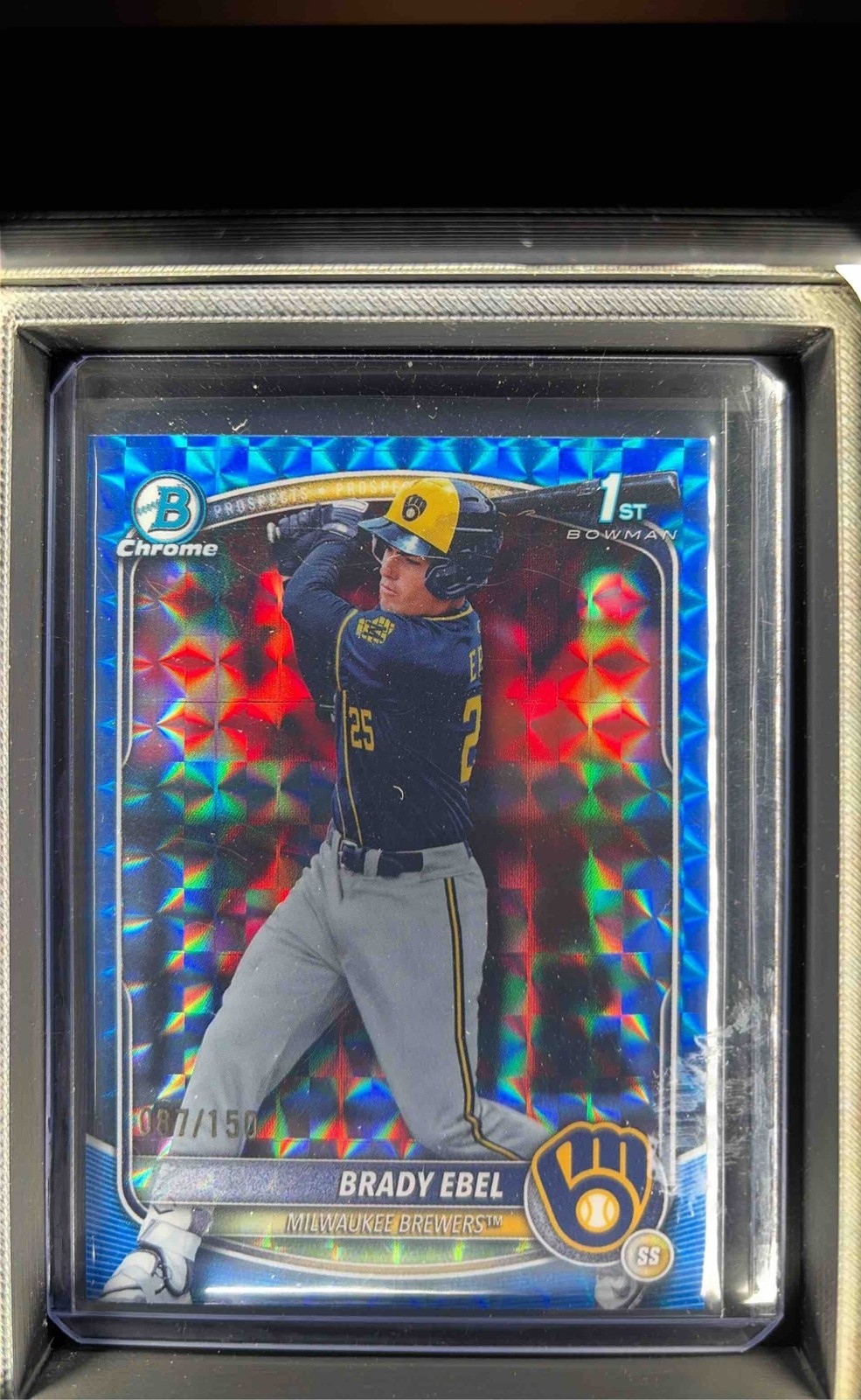 2025 Bowman Draft Brady Ebel #BDC-194 Chrome Blue Geometric /150 1st Prospect