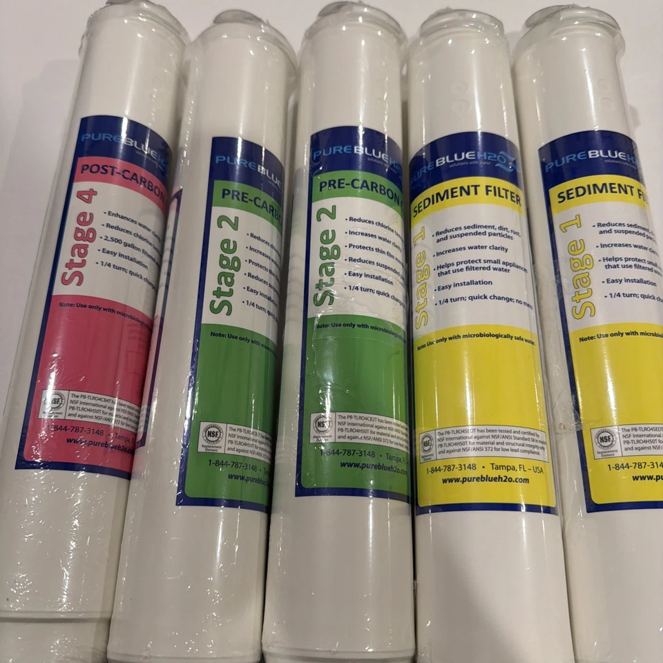 Pure Blue H2O 5PC Reverse Osmosis System Replacement Filters 1yr Supply - Image 2 of 2