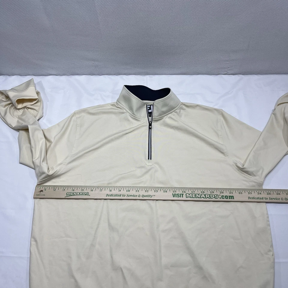FootJoy 1/4 Zip Men's L Beige Pullover Golf Performance Stretch FJ Nylon - Read - Image 4 of 4