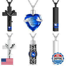 Fumete 6 Pcs Ashes Necklace Urn Jewelry For Human Ashes Memorial - Men Women