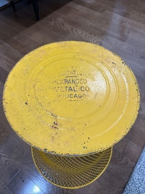 Yellow Metal Waste Or Hamper Bin. The Northwestern Expanded Metal Co. Chicago