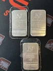 (3) Bar Lot Vintage 1 Troy Oz .999 Fine Silver National Refiners Sequential