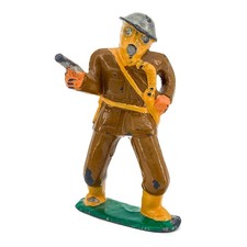  24A Barclay Manoil Dime Store Gas Mask w/ Pistol Gun Soldier Lead Slush Cast