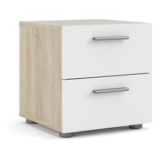 Tvilum PEPE Comodino 2 Cassetti Rovere e Bianco lucido Mobile KIT