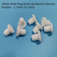 Tapa de extremo de tapón de agujero redonda de goma de silicona tapón de sellado 2,7 mm-51,3 mm blanco