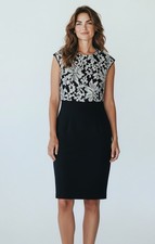 Ted Baker London Dress Womens Size 1 Black Brocade Wedding Evening Cocktail