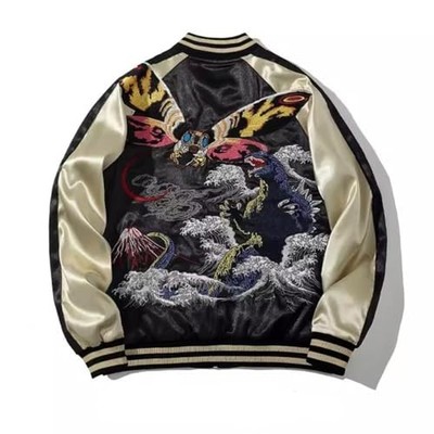 ジャケット・アウター MOTHRA2 Sukajan Godzilla Mothra Embroidery Jacket XL size 100% polyester