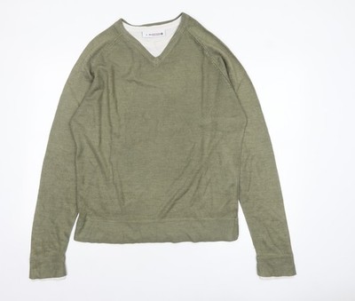 Burton Herren Grün V-Ausschnitt Acryl Pullover Pulli Gr. L
