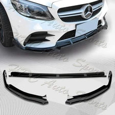 For 2019-2021 Mercedes W205 C-Class Painted Black Front Bumper Body Kit Lip 3PCS