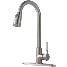 Kitchen Faucet with Pull Down Sprayers, Brushed Nickel Kitchen Faucets, Moder...