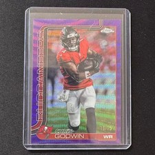 🎮MA 2025 TOPPS CHROME FOOTBALL PURPLE WAVE REFRACTOR /75 CHRIS GODWIN #283