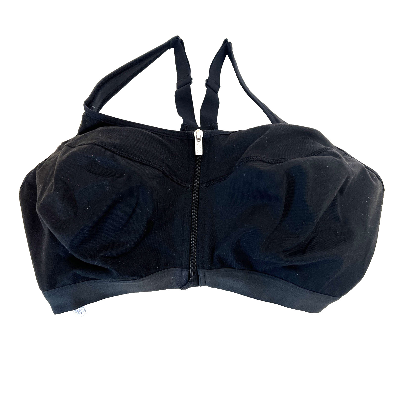 Victorias Secret VSX 36DD Knockout Front Zip Close Sports Bra High Impact Black