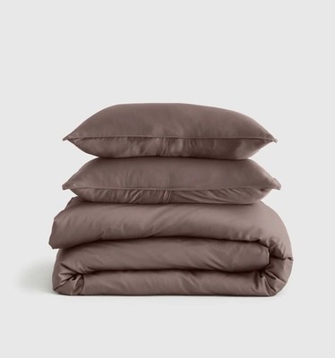 NWOT Quince Organic Bamboo Duvet Cover Set KING CAL KING Stone NWOT