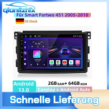 2+64GB Carplay Andorid13.0 Autoradio Für Smart Fortwo 451 2005-2010 GPS NAVI Neu