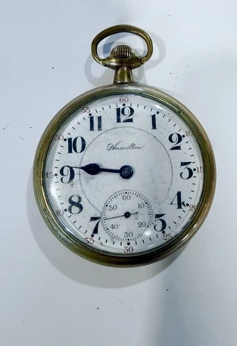 Antique 1920’s Hamilton Railroad Pocket Watch 17 Jewels GF Not Running