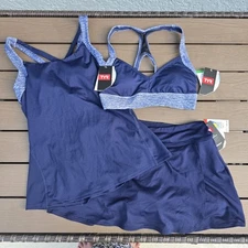 TYR Women's Mantra Lola Tank & Isla  Racerback Topa W/Della Skort Sz M NEW