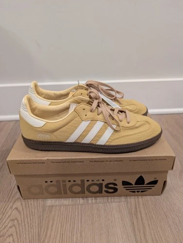 adidas Men's Samba OG Reflective Nylon Sneakers Oat, Size 11.5