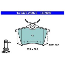 Satz Bremsbeläge Bremsklötze hinten für Seat Exeo 3R2 ST 3R5 Leon 1M1 2442811