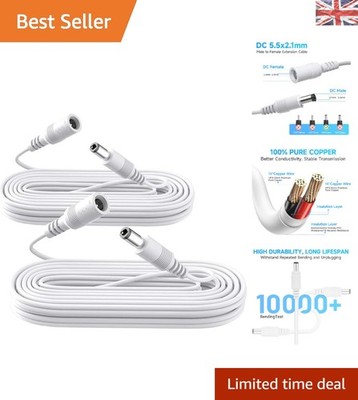 10 Fuß 12 V DC Stromkabel Set - 2 Reinkupfer Verlängerungskabel für vielseitigen Einsatz