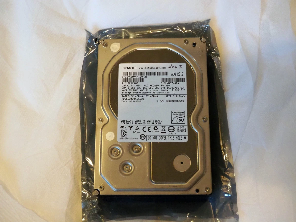 Hitachi 3.5 in Form Factor Internal Hard Disk Drives 3 TB Storage