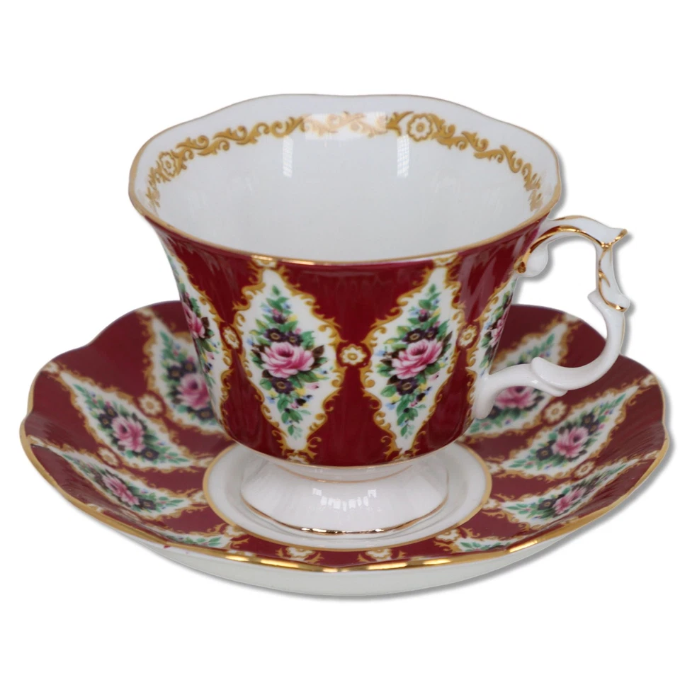 Набор чайных чашек и блюдец на ножках Royal Albert Holyrood королевская серия Англия - Изображение 2 из 4