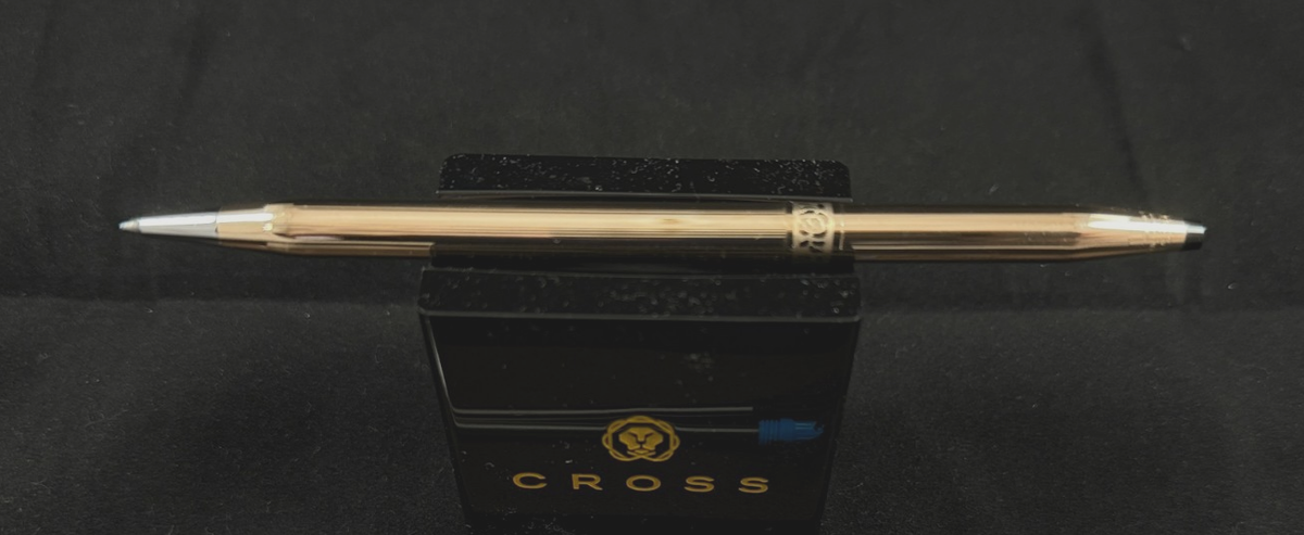 CROSS BRAND NEW 14K GOLD WOMAN'S ROSES BALLPOINT PEN WITH SHEATH