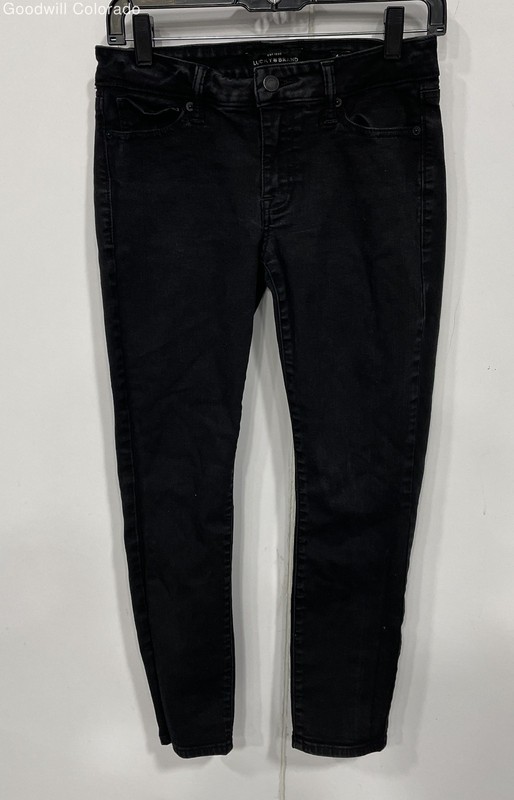 Lucky Brand Womens Black Cotton Blend Pockets Denim Ankle Jeans Size 4/27